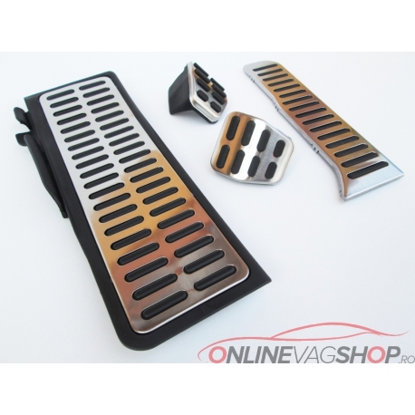 Set Pedale Inox + Footrest pentru VW Golf/Jetta/Tiguan