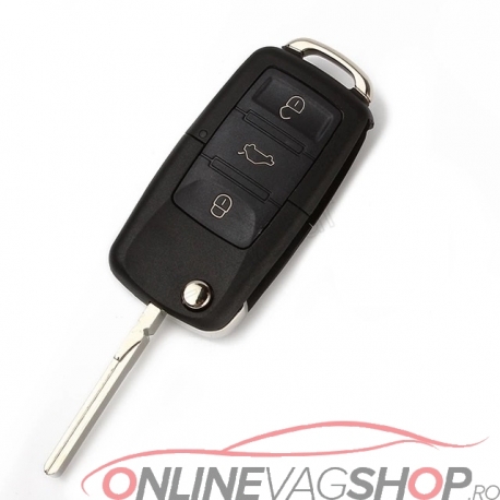  Carcasa cheie briceag cu logo VW, SKODA, SEAT 3 butoane