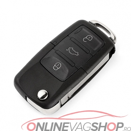Carcasa cheie briceag Volkswagen cu 3 butoane + buton Panica